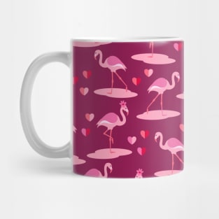 Valentine's Flamingo in Love burgundy Mug